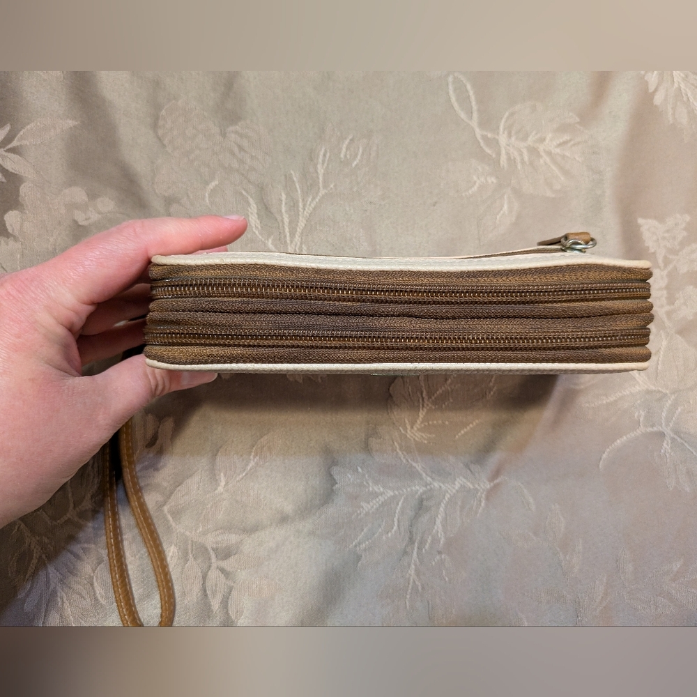Stone Mountain Pebble Double Zip Around Wallet With Leather, EUC! - Picture 12 of 16